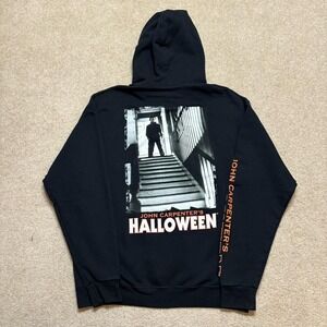 John Carpenters Halloween Hoodie Mens Medium Black Michael Myers Sweatshirt